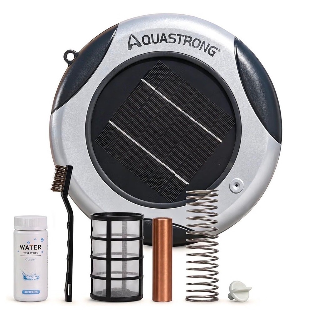AQUASTRONG Solar Pool Ionizer SPI050 50000 Gallon 2W Solar Panel Copper Anode